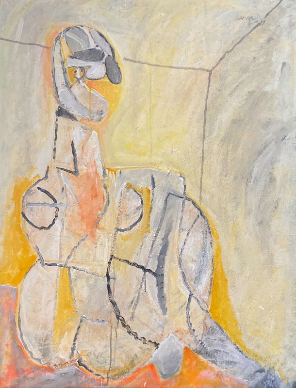 Seated Figure 44 x 33 Acrylic on Canvas