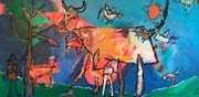 Hurry Liz, Some of Them Are Flying 24 x 48 Acrylic on Canvas