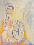 Seated Figure 44 x 33 Acrylic on Canvas